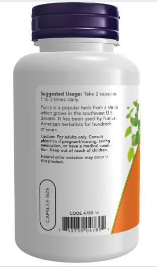 Now Yucca, 500mg, 100 Veg Capsules 24Hr Smart
